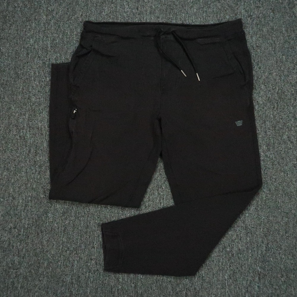 Mack Weldon Pants Mens Small Black Ace Jogger Zip Pocket Tapered Stretch